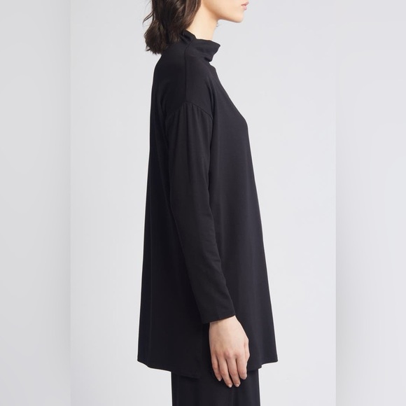 Eileen Fisher Funnel Neck Long Sleeve Boxy Tunic Top - Picture 3 of 8